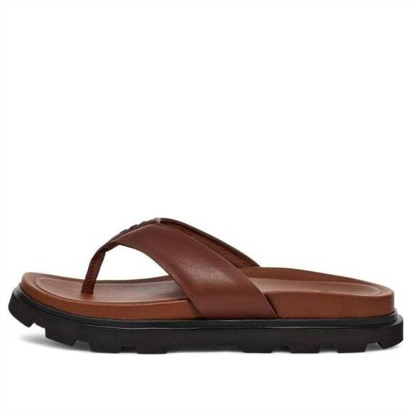 NEW UGG men\'s capitola flip flop sandals in cognac main image 4